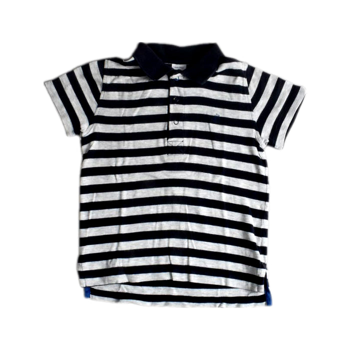 A Black Short Sleeve Polos from Petit Bateau in size 3T for boy. (Front View)