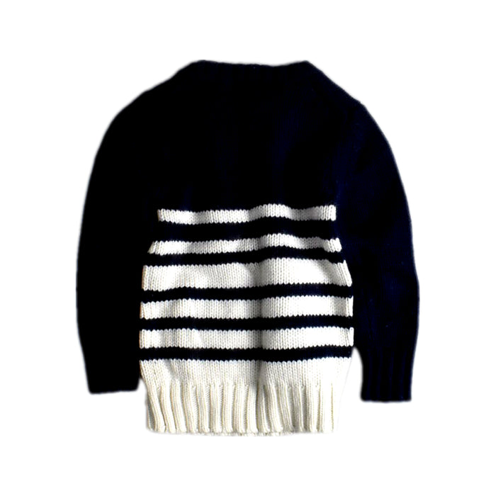 A Navy Knit Sweaters from Sacoor in size 4T for boy. (Back View)