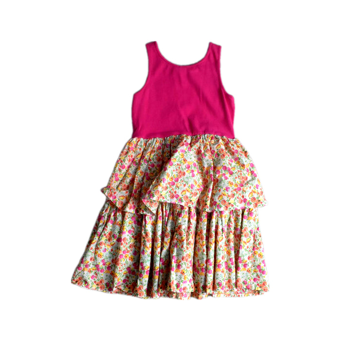 A Pink Sleeveless Dresses from Janie & Jack in size 7Y for girl. (Back View)