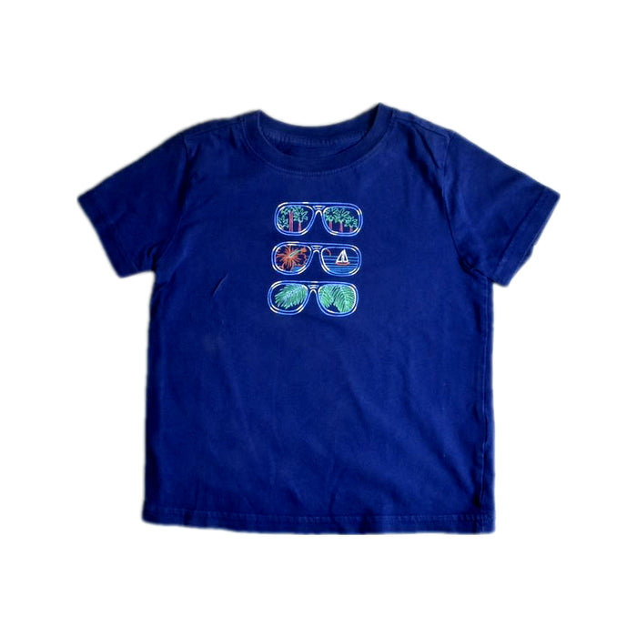 A Blue Short Sleeve T Shirts from Janie & Jack in size 3T for boy. (Front View)