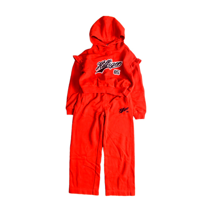 A Red Pants Sets from Tommy Hilfiger in size 6T for girl. (Front View)