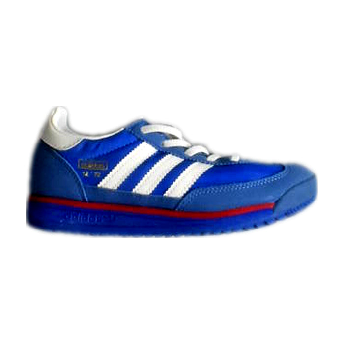 A Blue Sneakers from Adidas in size 6T for boy. (Front View)