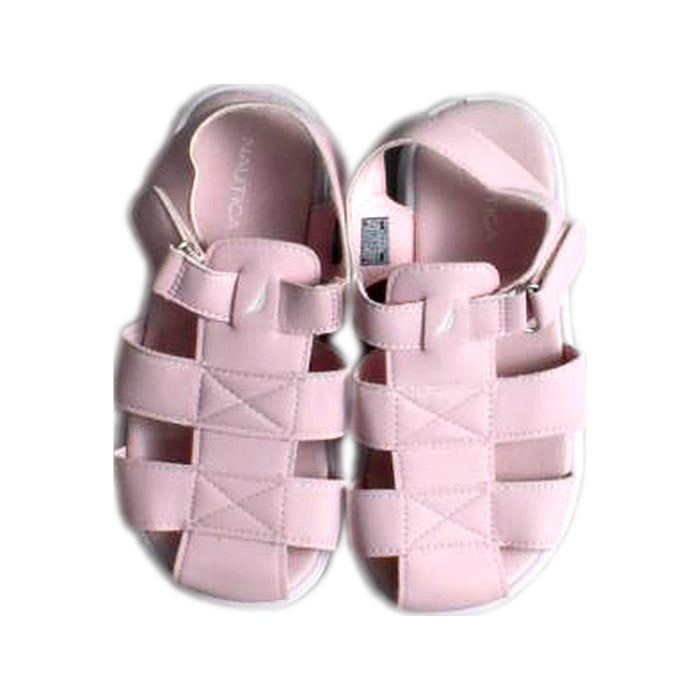 A Pink Sandals from Nautica in size 6T for girl. (Back View)