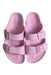 A Pink Sandals from Birkenstock in size 6T for girl. (Back View)