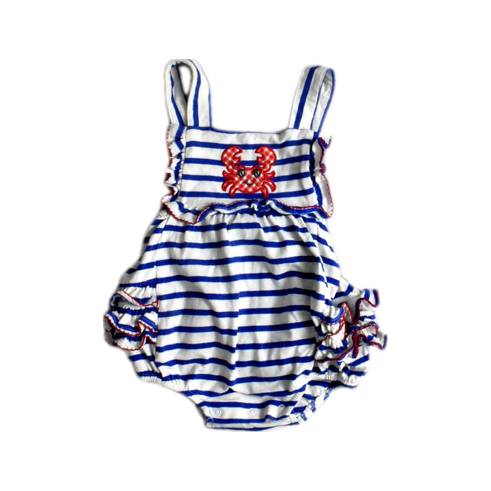 A White Sleeveless Rompers from Classic Whimsy in size 6-12M for girl. (Front View)