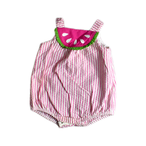 A Pink Sleeveless Rompers from Florence Eiseman in size 12-18M for girl. (Front View)