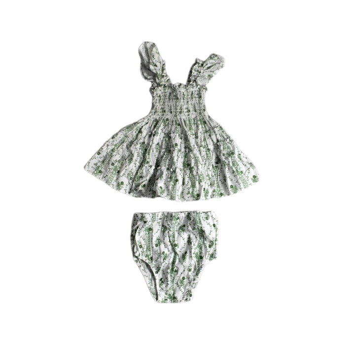 A Green Skirt Sets from Hill House in size 12-18M for girl. (Front View)