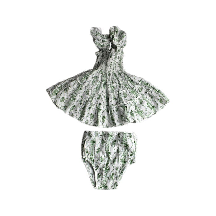 A Green Skirt Sets from Hill House in size 12-18M for girl. (Back View)