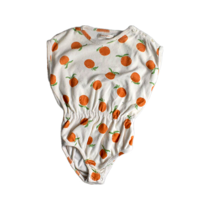 A Orange Sleeveless Bodysuits from Gingersnaps in size 2T for girl. (Front View)