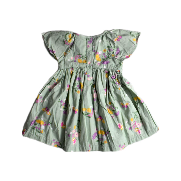 A Green Short Sleeve Dresses from Mothercare in size 12-18M for girl. (Back View)