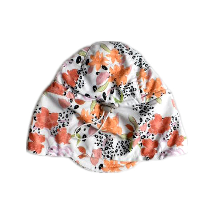 A White Sun Hats from Millymook in size 12-18M for girl. (Back View)