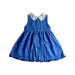 A Blue Sleeveless Dresses from Minkmui in size 4T for girl. (Back View)