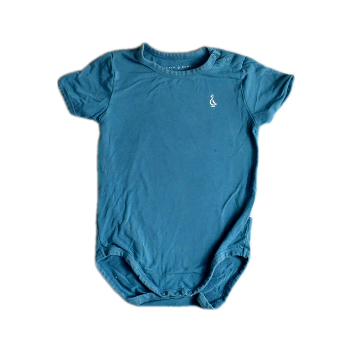 A Blue Short Sleeve Bodysuits from Raph and Remy in size 18-24M for boy. (Front View)
