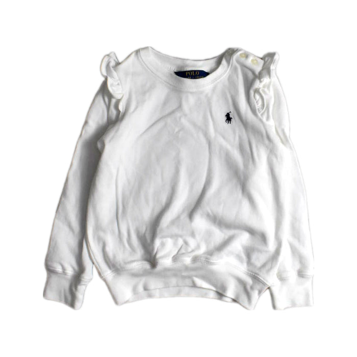 A White Long Sleeve Tops from Polo Ralph Lauren in size 5T for boy. (Front View)