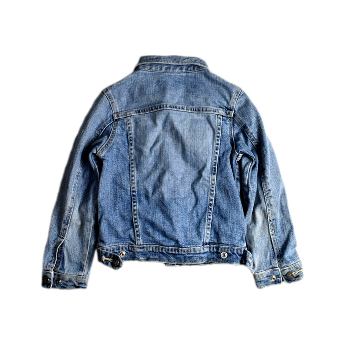 A Blue Lightweight Jackets from Guess in size 6T for girl. (Back View)