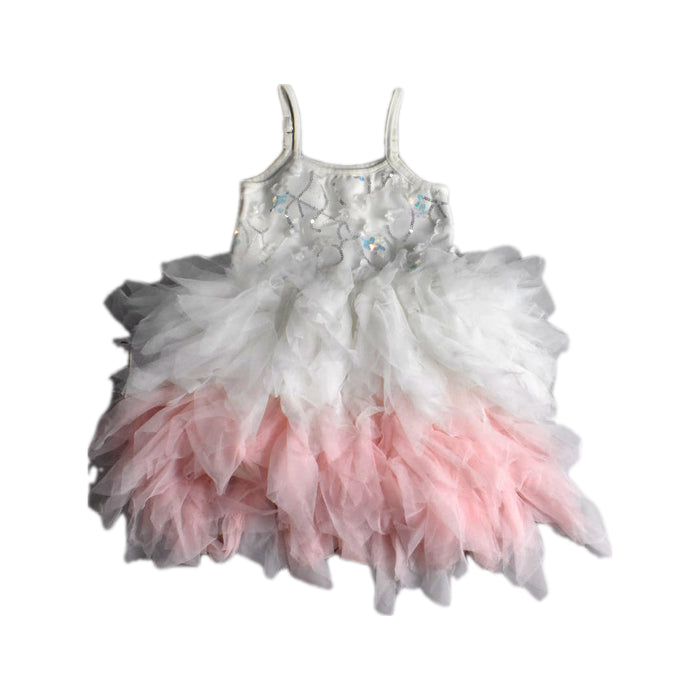 A White Sleeveless Dresses from Elly in size 4T for girl. (Front View)