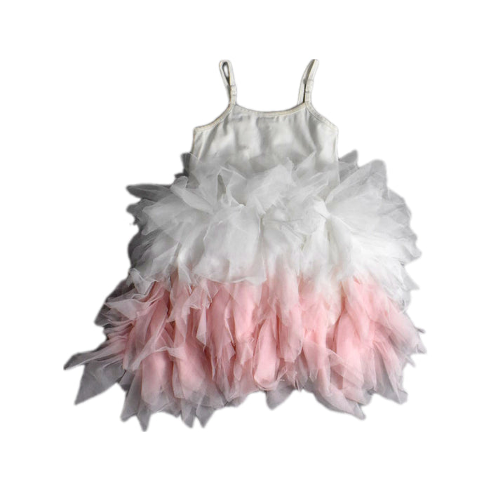 A White Sleeveless Dresses from Elly in size 4T for girl. (Back View)