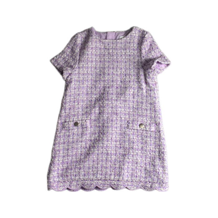 A Purple Short Sleeve Dresses from Seed in size 4T for girl. (Front View)