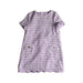 A Purple Short Sleeve Dresses from Seed in size 4T for girl. (Front View)