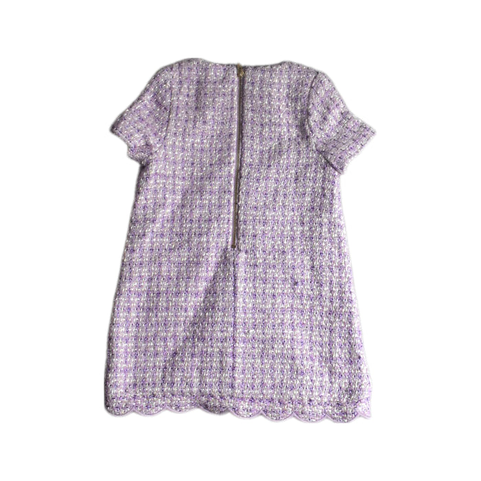 A Purple Short Sleeve Dresses from Seed in size 4T for girl. (Back View)
