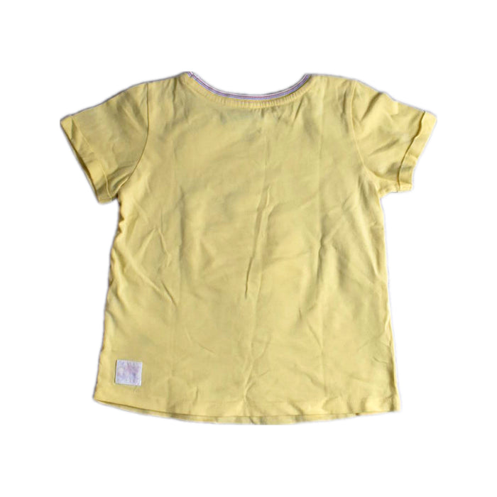 A Yellow Short Sleeve T Shirts from Fat Face in size 6T for girl. (Back View)