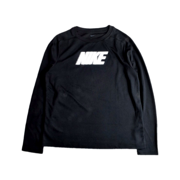 A Black Long Sleeve T Shirts from Nike in size 14Y for boy. (Front View)