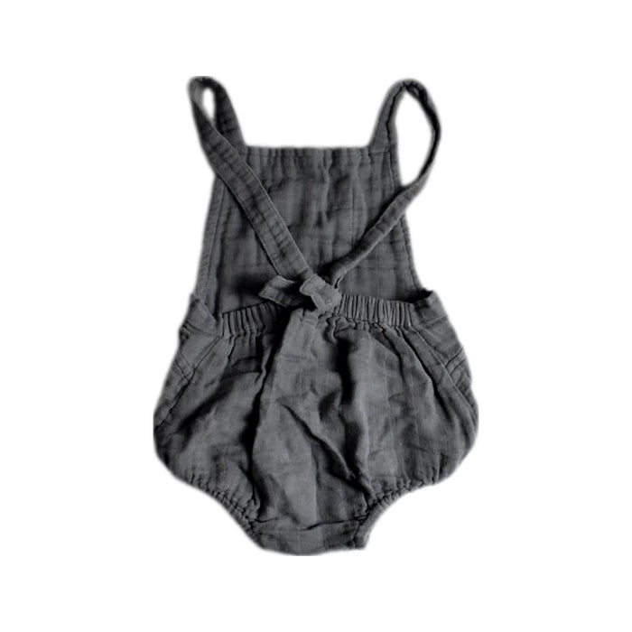 A Grey Overall Shorts from Jamie Kay in size 2T for boy. (Back View)