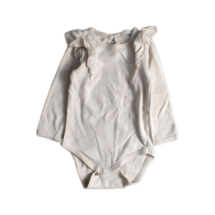 A Ivory Long Sleeve Bodysuits from Jamie Kay in size 6-12M for girl. (Front View)