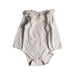 A Ivory Long Sleeve Bodysuits from Jamie Kay in size 6-12M for girl. (Front View)