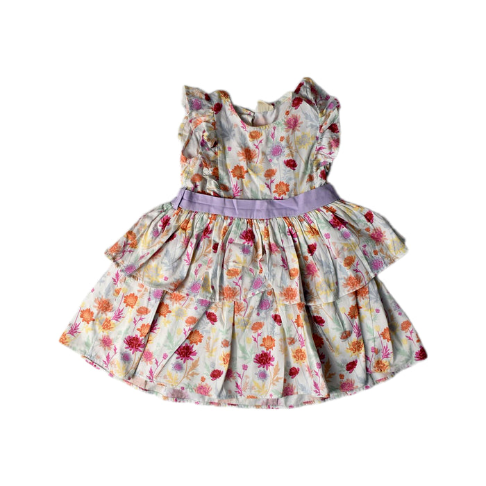 A Multicolour Sleeveless Dresses from Elly in size 3T for girl. (Front View)
