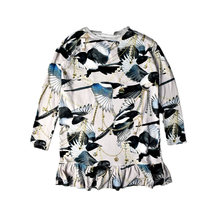 A Black Long Sleeve Dresses from Molo in size 7Y for girl. (Front View)