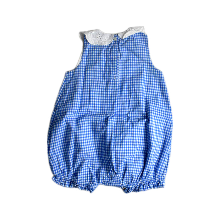 A Blue Sleeveless Rompers from Ralph Lauren in size 12-18M for girl. (Back View)