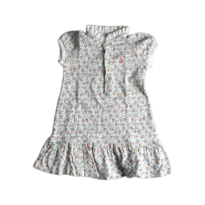 A White Short Sleeve Dresses from Ralph Lauren in size 6-12M for girl. (Front View)