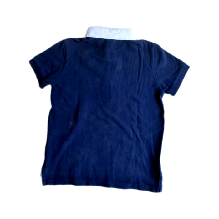 A Navy Short Sleeve Polos from Polo Ralph Lauren in size 6T for boy. (Back View)