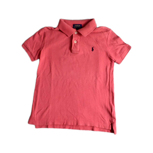 A Pink Short Sleeve Polos from Polo Ralph Lauren in size 7Y for boy. (Front View)