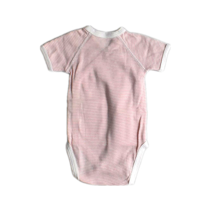 A Pink Short Sleeve Bodysuits from Petit Bateau in size 0-3M for girl. (Back View)