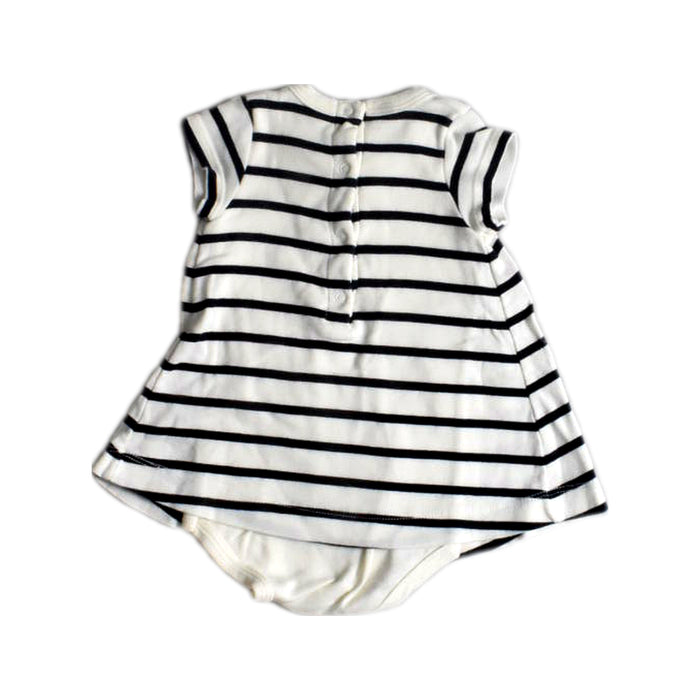 A White Short Sleeve Bodysuits from Petit Bateau in size 0-3M for girl. (Back View)