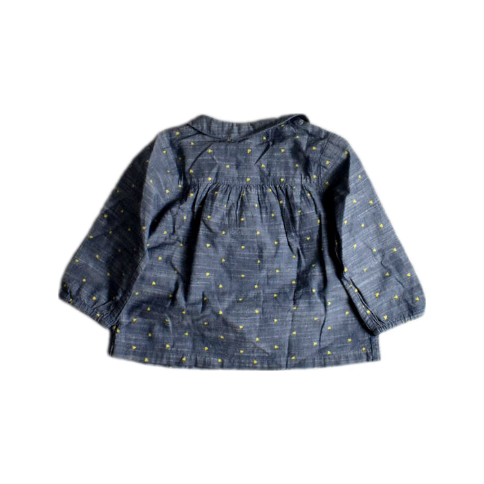 A Blue Long Sleeve Shirts from Cadet Rousselle in size 3-6M for girl. (Back View)