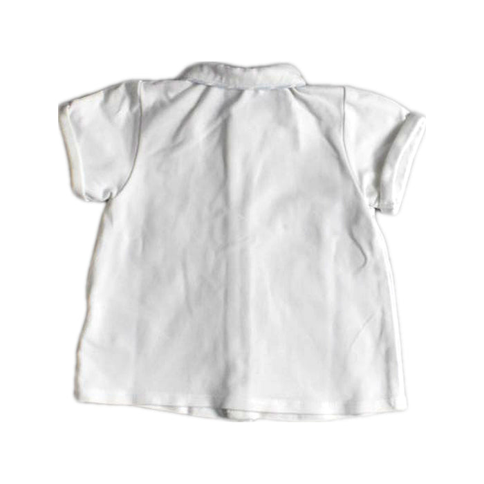A White Short Sleeve Shirts from Cyrillus in size 3-6M for boy. (Back View)