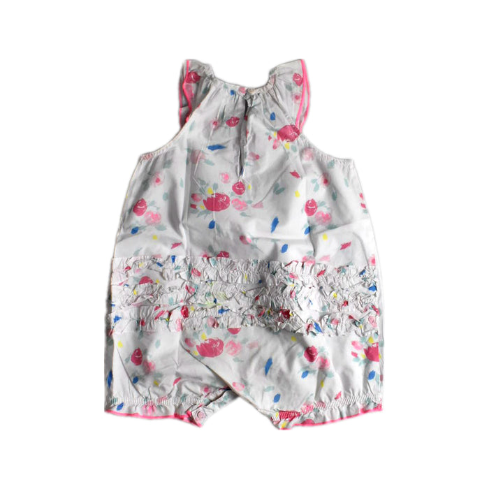 A Pink Sleeveless Rompers from Petit Bateau in size 2T for girl. (Back View)
