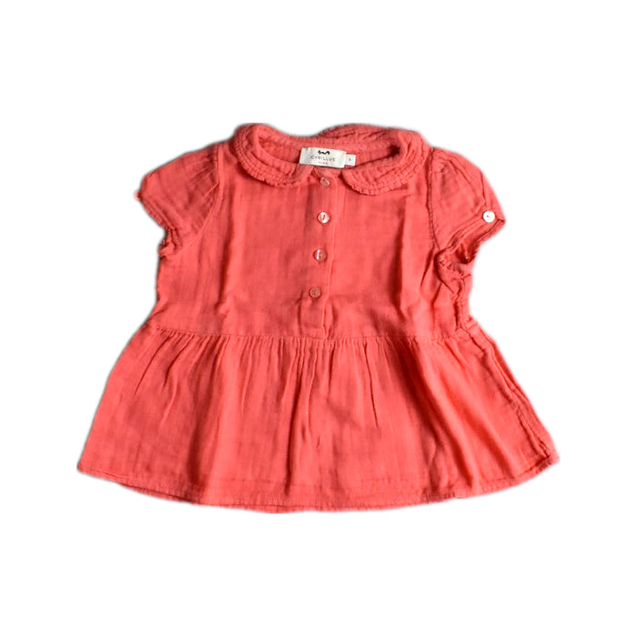 A Pink Short Sleeve Shirts from Cyrillus in size 3T for girl. (Front View)