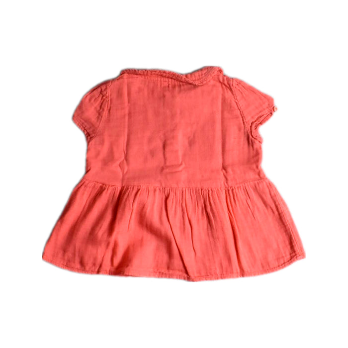 A Pink Short Sleeve Shirts from Cyrillus in size 3T for girl. (Back View)