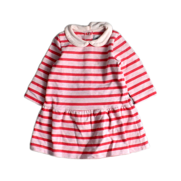 A Red Long Sleeve Dresses from Petit Bateau in size 3-6M for girl. (Front View)