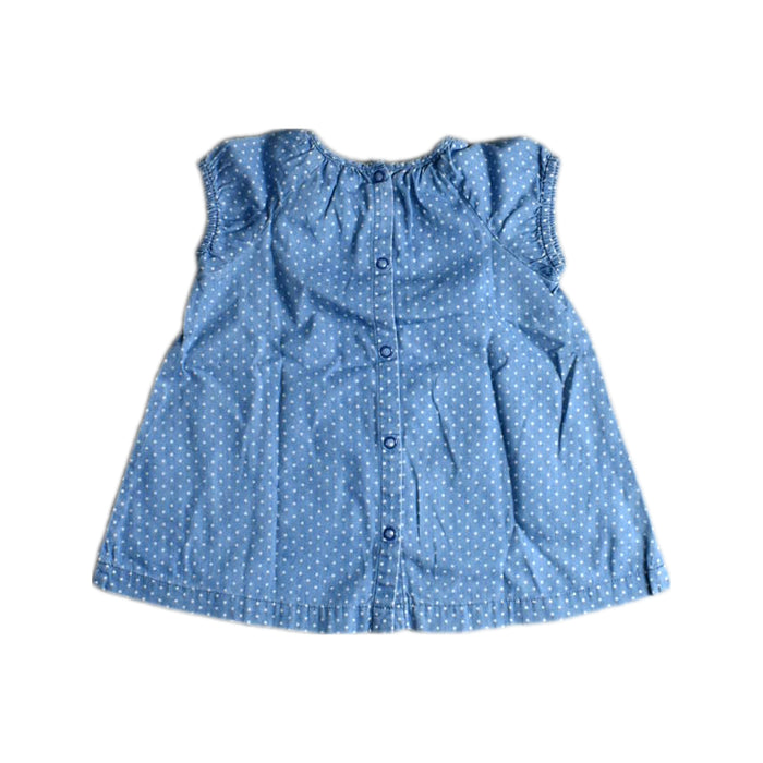 A Blue Sleeveless Tops from Petit Bateau in size 3-6M for girl. (Back View)