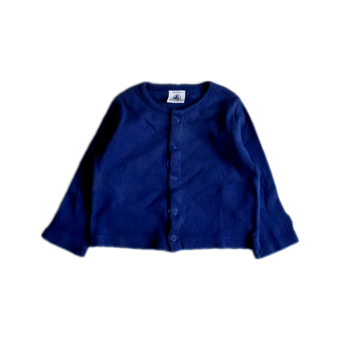 A Navy Cardigans from Petit Bateau in size 3-6M for boy. (Front View)