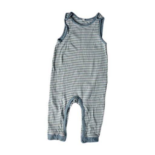 A Blue Sleeveless Rompers from Mori in size 6-12M for neutral. (Front View)