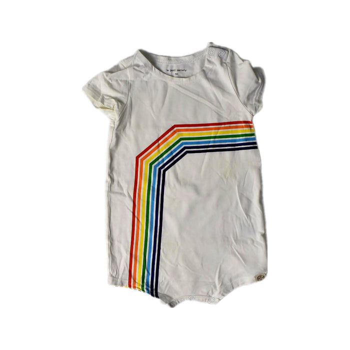A White Short Sleeve Rompers from Disney x Le Petit Society in size 6-12M for girl. (Front View)