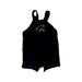 A Black Sleeveless Rompers from Mori in size 3-6M for girl. (Front View)