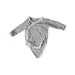A White Long Sleeve Bodysuits from Mori in size 3-6M for girl. (Front View)