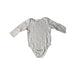 A White Long Sleeve Bodysuits from Mori in size 6-12M for girl. (Front View)